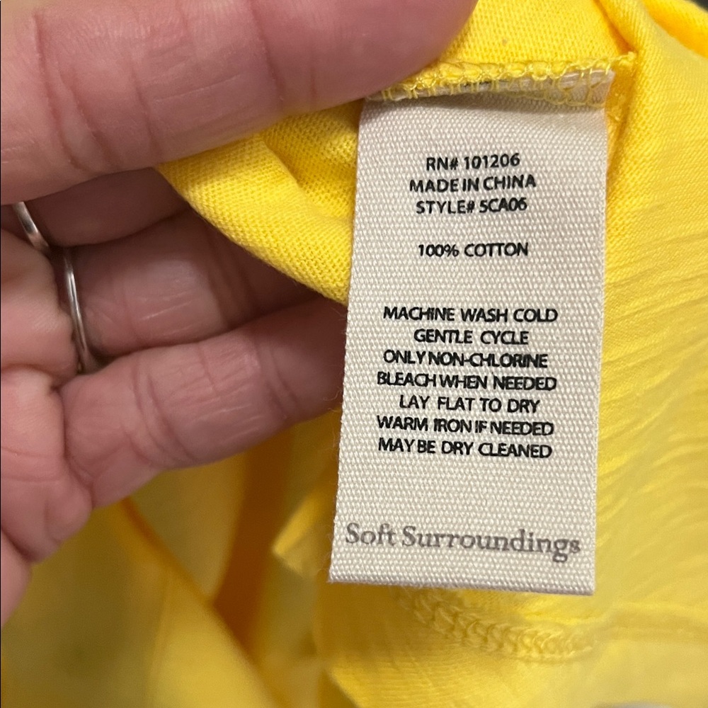 💛💛Soft Surroundings Sunny Yellow Sleeveless Button-Down Shirt💛💛 - Picture 9 of 9